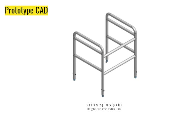 a CAD drawing of a walker